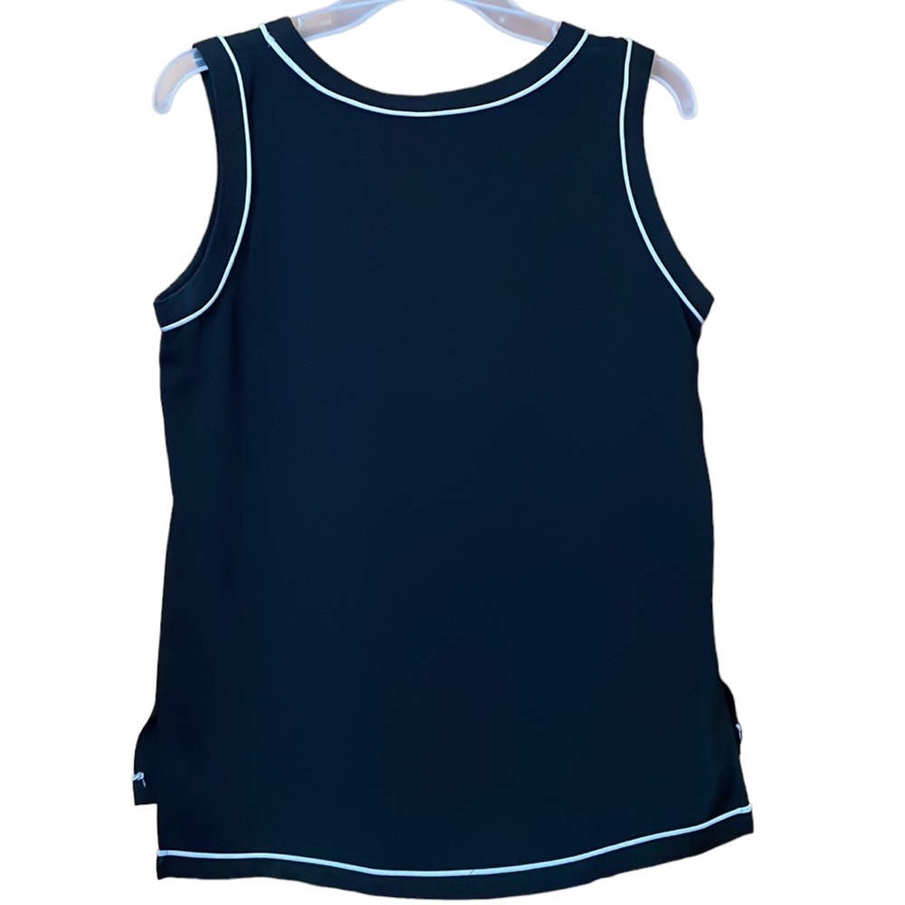 Calvin Klein Black Sleeveless with White Trim High-Low Women’s Top Size S - Picture 5 of 10